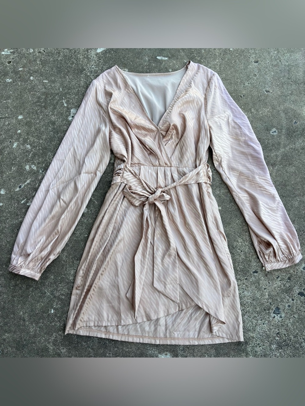 Women's Blush Wrap Dress with Self-Tie Waist